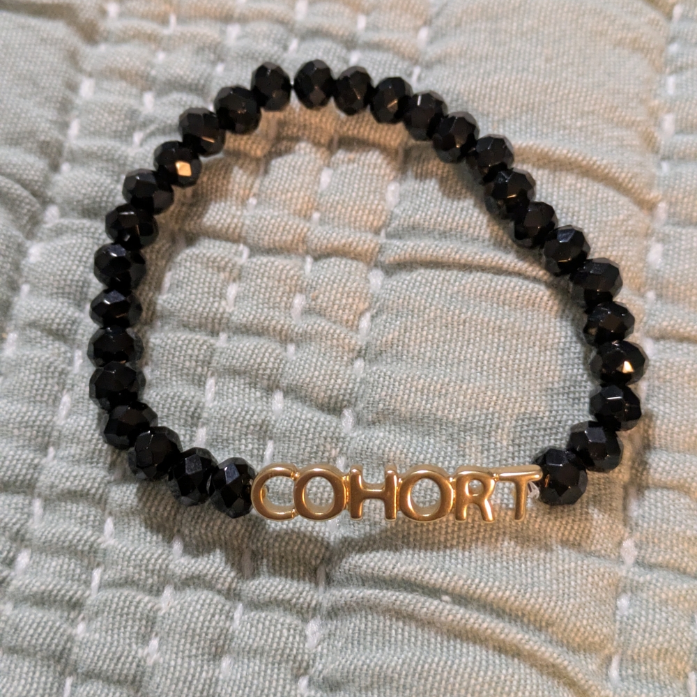Pair Of Cohort Black Beaded Bracelet & necklace